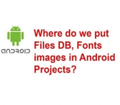 How do we put Database, Font, Images, CSS in Android Projects